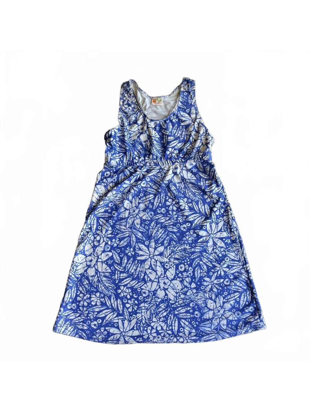 Spunkwear Athletic Mini Dress | Blue & White Floral | Made in USA